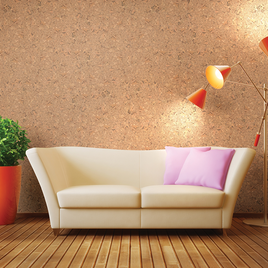 Пробковая стеновая панель Corkstyle Wall Design Vico Nat 600×300×3 фото в интерьере